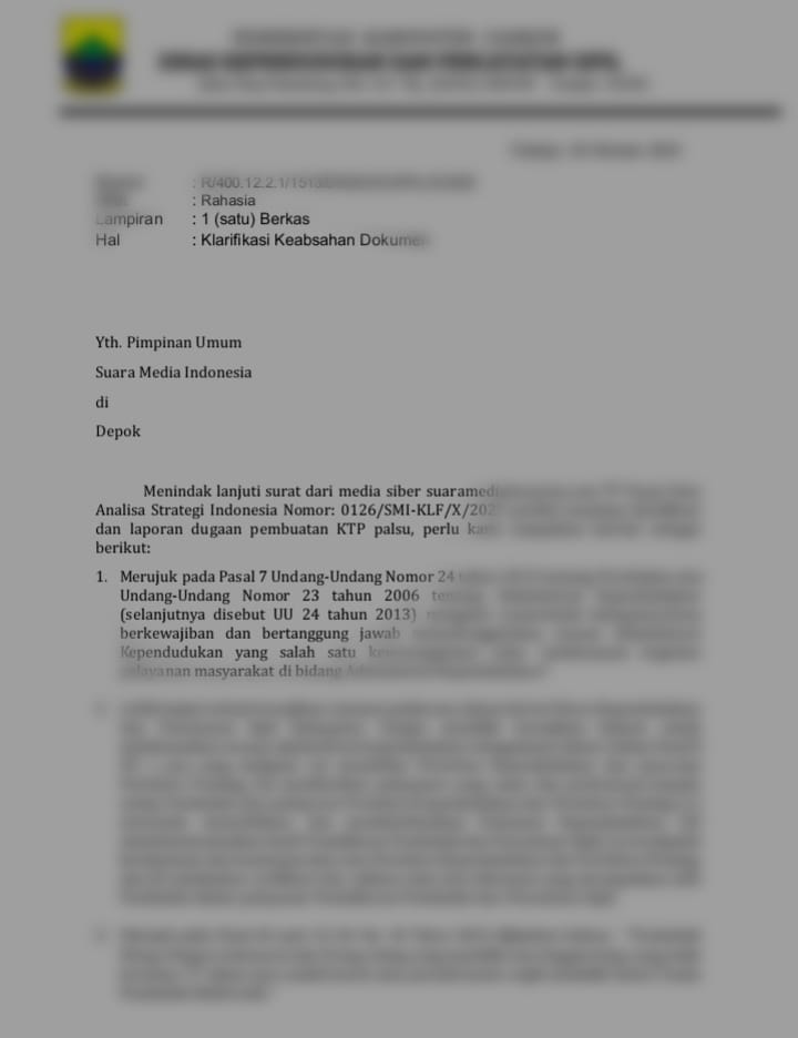 Klarifikasi Disdukcapil Kabupaten Cianjur : “Berita WNA Ber KTP Elektronik dalah HOAX..!!”