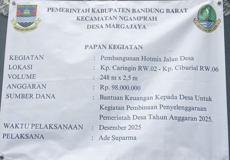 Desa Margajaya, Bandung Barat Membangun Infrastruktur Jalan Hotmix untuk Percepatan Perekonomian Masyarakat